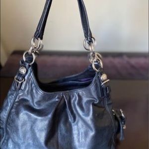 EUC Coach Madison Maggie Leather Hobo Shoulder Bag Black -soft black leather
